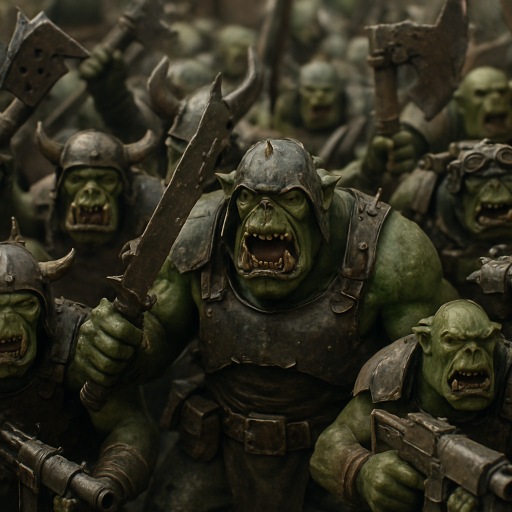 Warhammer Orks army green skin warriors