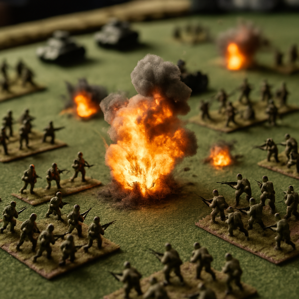 strategy game battle scene explosions